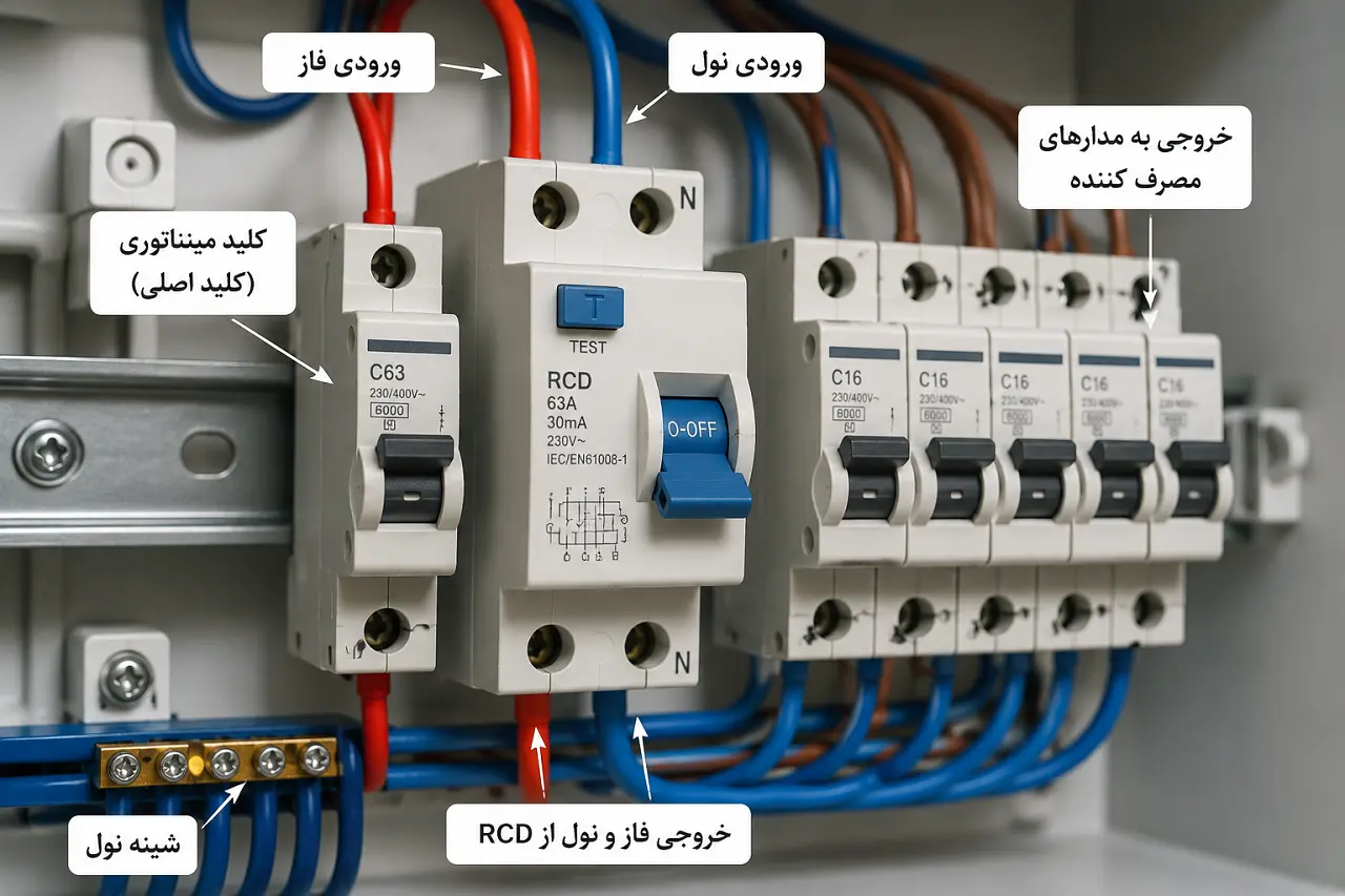 نحوه سیم‌بندی کلید محافظ جان