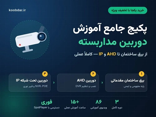 پکیج جامع آموزش دوربین مداربسته AHD و IP
