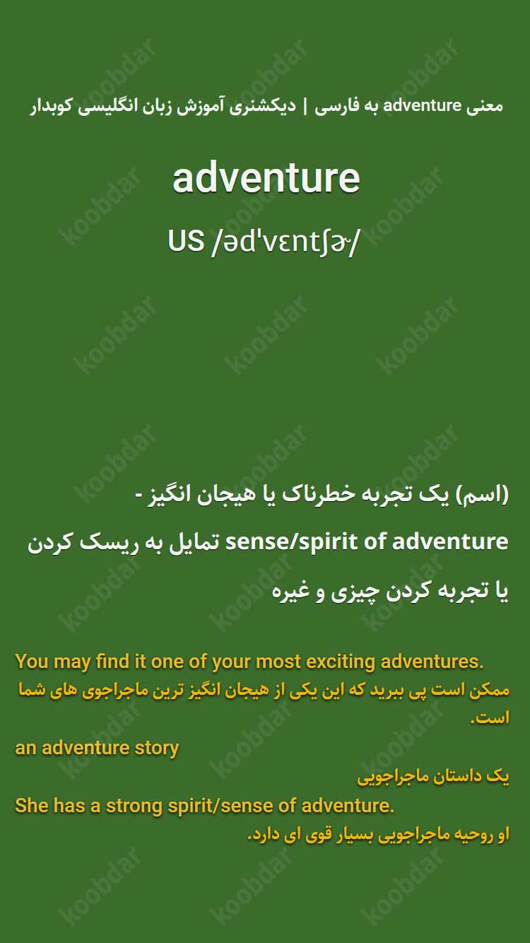 معنی adventure به فارسی