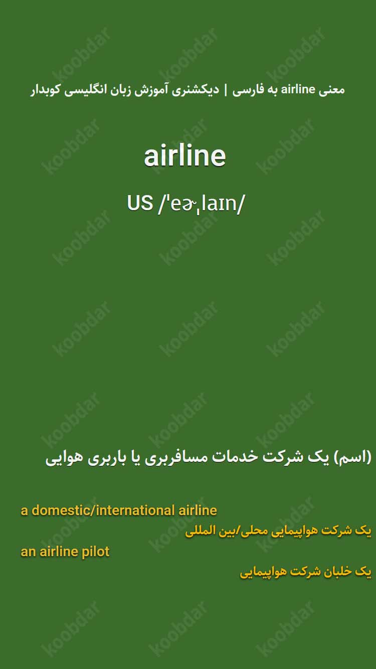 معنی airline به فارسی