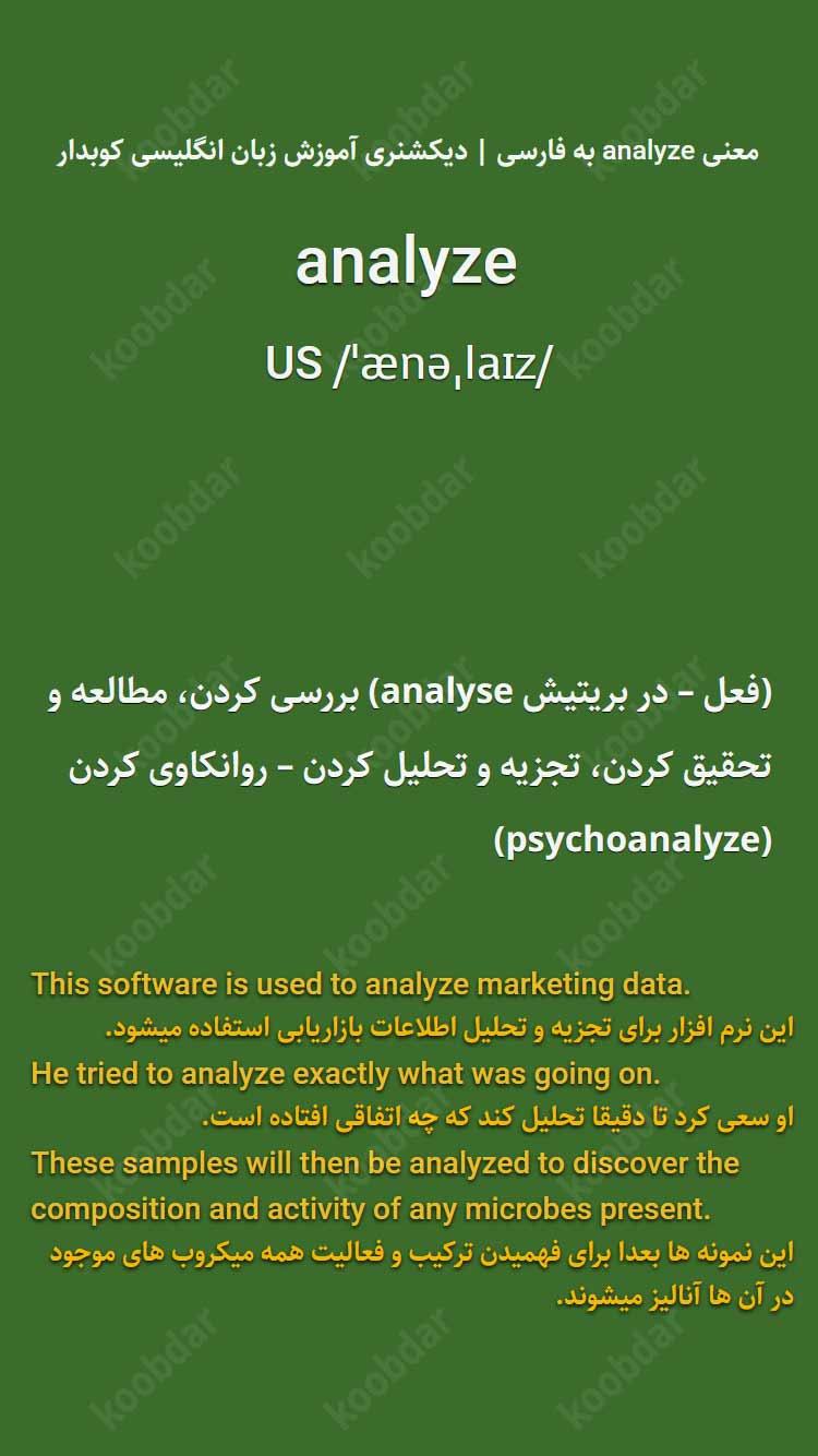 معنی analyze به فارسی
