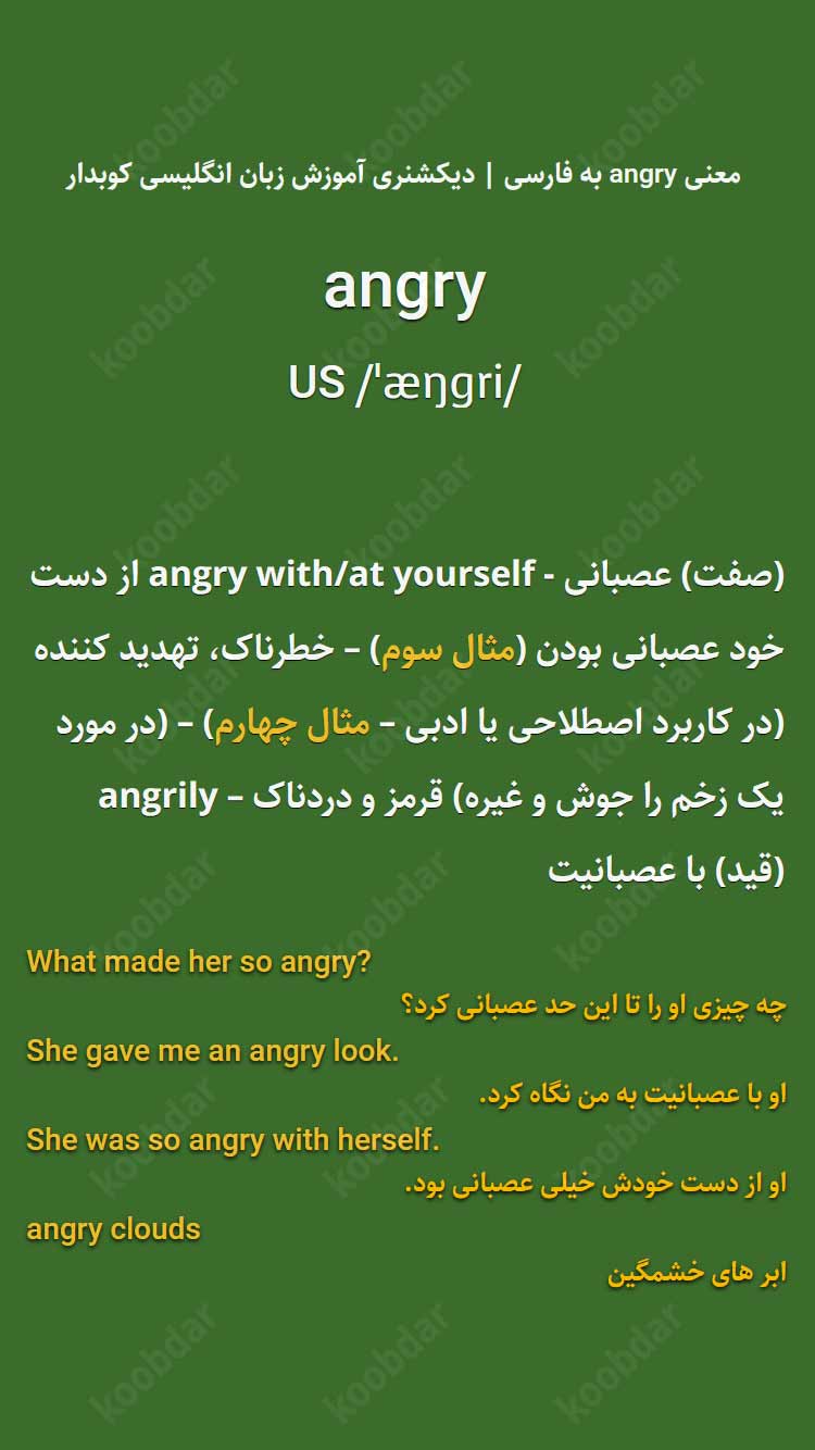 معنی angry به فارسی