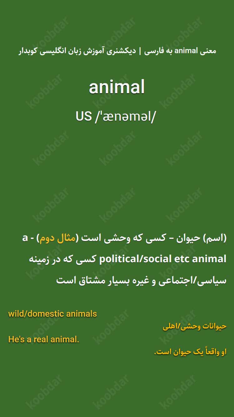 معنی animal به فارسی