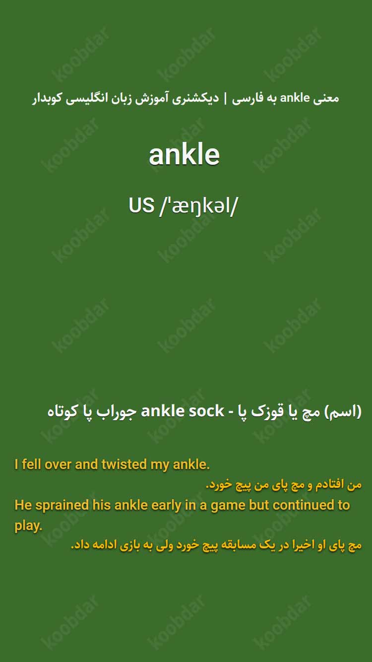 معنی ankle به فارسی